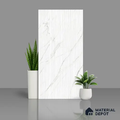 Punch Wall Tile TL 07976 D Statuario Linea White 4 ft x 2 ft Matte Finish GVT Vitrified Tile - 9 mm