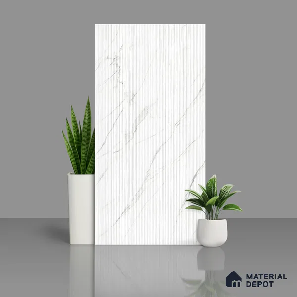 Punch Wall Tile TL 07976 D Statuario Linea White 4 ft x 2 ft Matte Finish GVT Vitrified Tile - 9 mm