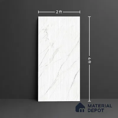 Punch Wall Tile TL 07976 D Statuario Linea White 4 ft x 2 ft Matte Finish GVT Vitrified Tile - 9 mm