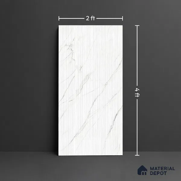 Punch Wall Tile TL 07976 D Statuario Linea White 4 ft x 2 ft Matte Finish GVT Vitrified Tile - 9 mm