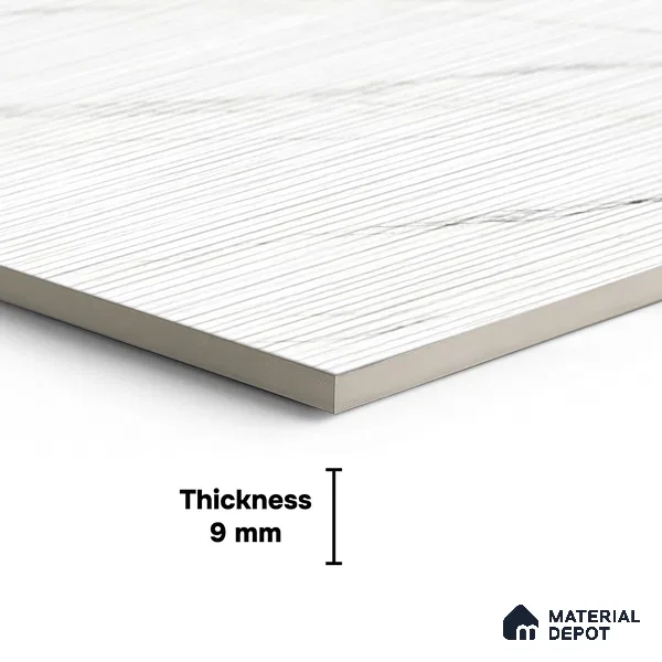 Punch Wall Tile TL 07976 D Statuario Linea White 4 ft x 2 ft Matte Finish GVT Vitrified Tile - 9 mm