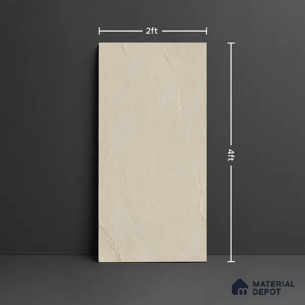 Punch Floor & Wall Tile TL 07900 Bogota Cream 4 ft x 2 ft Matte Finish Endless Vitrified Tile - 9 mm | 4 Random Designs | Suitable For living Room, Bedroom, Bathroom