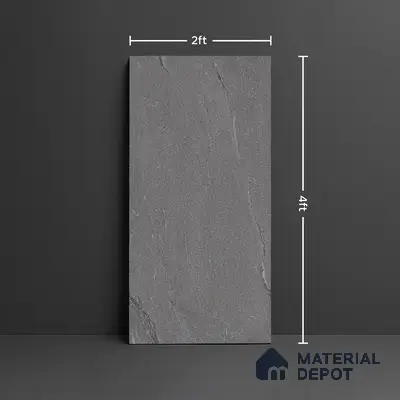 Punch Floor & Wall Tile TL 07900 D Bogota Grey 4 ft x 2 ft Matte Finish Endless Vitrified Tile - 9 mm  | 4 Random Designs | Suitable For living Room, Bedroom, Bathroom