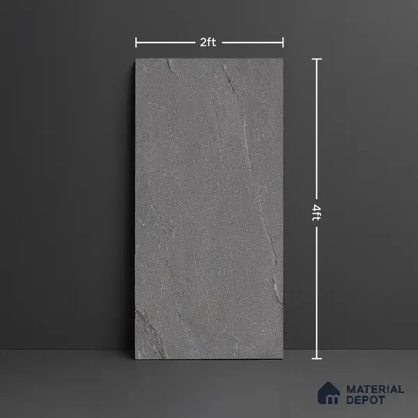 Punch Floor & Wall Tile TL 07900 D Bogota Grey 4 ft x 2 ft Matte Finish Endless Vitrified Tile - 9 mm  | 4 Random Designs | Suitable For living Room, Bedroom, Bathroom
