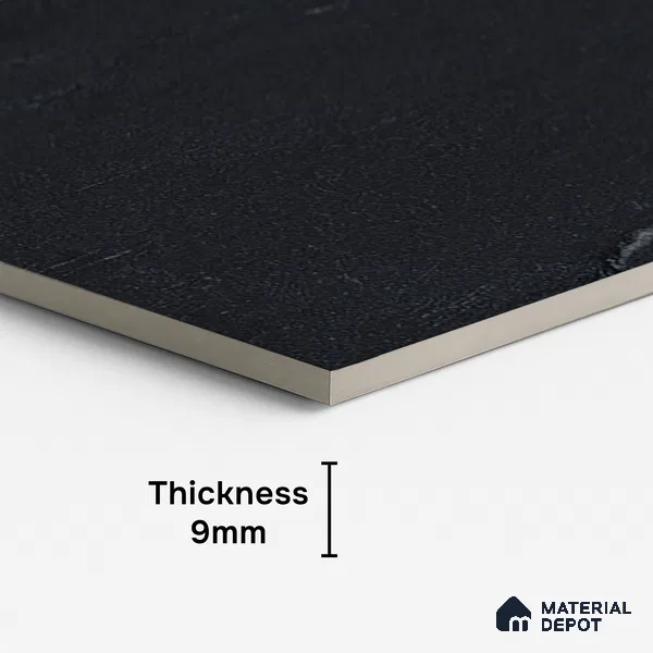 Punch Floor & Wall Tile TL 07900 E Bogota Black 4 ft x 2 ft Matte Finish Endless Vitrified Tile - 9 mm | 4 Random Designs | Suitable For living Room, Bedroom, Bathroom