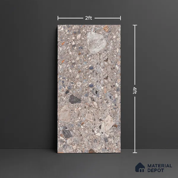 Stone Floor & Wall Tile TL 07901 B Fossil Frage 4 ft x 2 ft Matte Finish Endless Vitrified Tile - 9 mm  | Suitable For living Room, Bedroom, Bathroom
