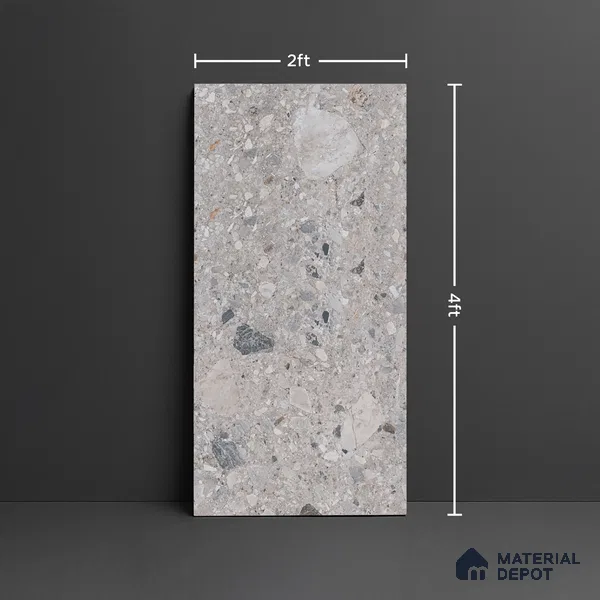 Stone Floor & Wall Tile TL 07901 C Fossil Hav 4 ft x 2 ft Matte Finish Endless Vitrified Tile - 9 mm  | Suitable For living Room, Bedroom, Bathroom