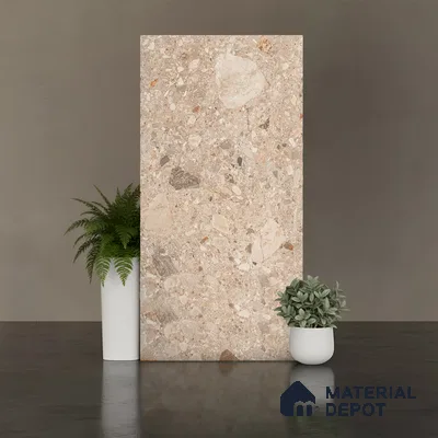 Stone Floor & Wall Tile TL 07901 D Fossil Oken 4 ft x 2 ft Matte Finish Endless Vitrified Tile - 9 mm  | Suitable For living Room, Bedroom, Bathroom