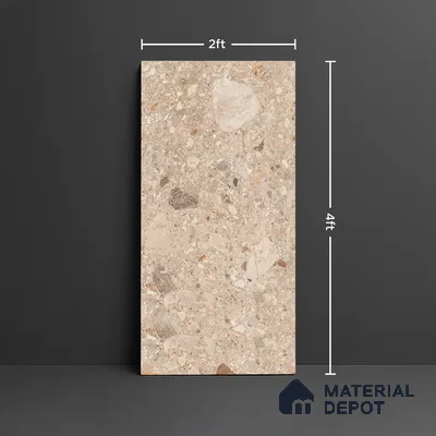 Stone Floor & Wall Tile TL 07901 D Fossil Oken 4 ft x 2 ft Matte Finish Endless Vitrified Tile - 9 mm  | Suitable For living Room, Bedroom, Bathroom