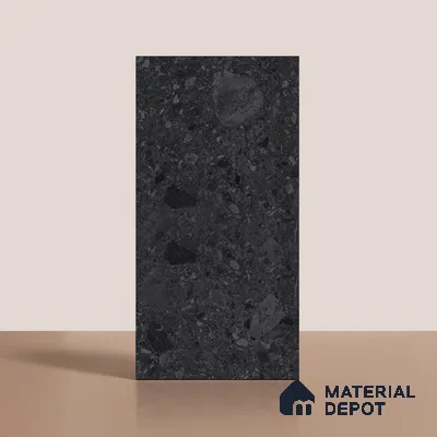 Stone Floor & Wall Tile TL 07901 E Fossil Svart 4 ft x 2 ft Matte Finish Endless Vitrified Tile - 9 mm  | Suitable For living Room, Bedroom, Bathroom