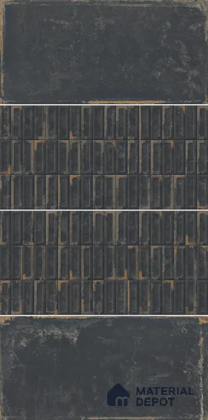 Highlighter Wall Tile TL 07902 D Spoleto Black Decor 4 ft x 2 ft Matte Finish Vitrified Tile - 9 mm | 6 Random Designs | Suitable For Bathroom, Accent/Feature Wall, Dining Area
