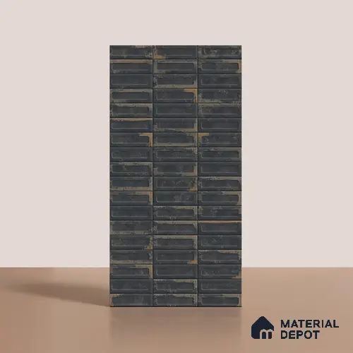 Highlighter Wall Tile TL 07902 D Spoleto Black Decor 4 ft x 2 ft Matte Finish Vitrified Tile - 9 mm | 6 Random Designs | Suitable For living Room, Bedroom, Bathroom