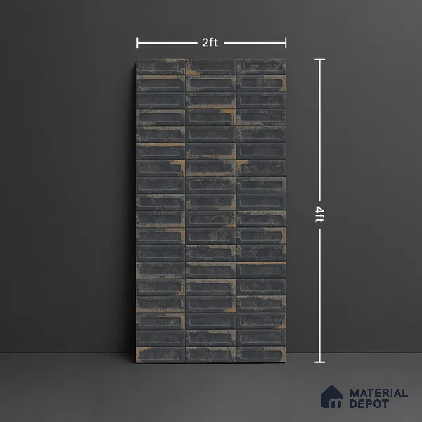Highlighter Wall Tile TL 07902 D Spoleto Black Decor 4 ft x 2 ft Matte Finish Vitrified Tile - 9 mm | 6 Random Designs | Suitable For Bathroom, Accent/Feature Wall, Dining Area