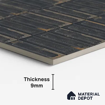 Highlighter Wall Tile TL 07902 D Spoleto Black Decor 4 ft x 2 ft Matte Finish Vitrified Tile - 9 mm  | 6 Random Designs | Suitable For Bathroom, Accent/Feature Wall, Dining Area