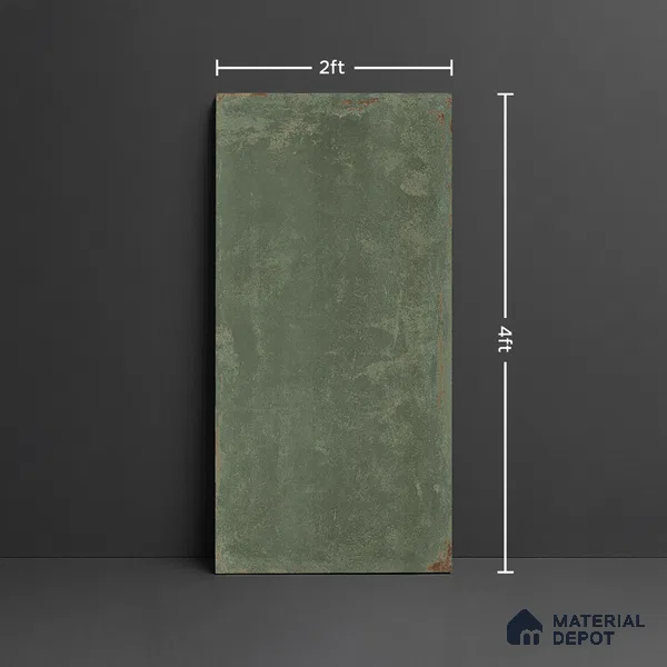 Punch Floor & Wall Tile TL 07902 G Spoleto Green 4 ft x 2 ft Matte Finish Vitrified Tile - 9 mm | 6 Random Designs | Suitable For living Room, Bedroom, Bathroom