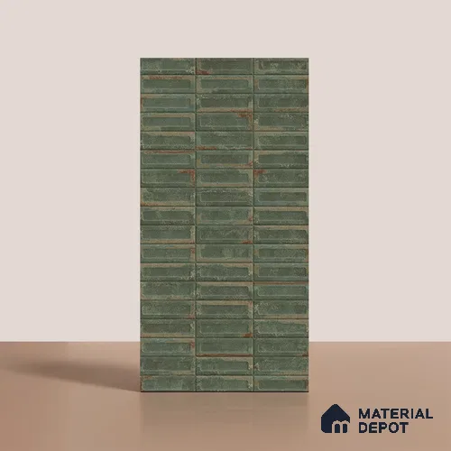 Highlighter Wall Tile TL 07902 H Spoleto Green Decor 4 ft x 2 ft Matte Finish Vitrified Tile - 9 mm  | 6 Random Designs | Suitable For living Room, Bedroom, Bathroom