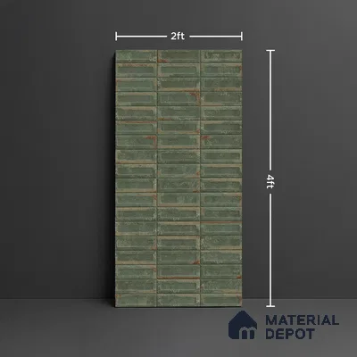 Highlighter Wall Tile TL 07902 H Spoleto Green Decor 4 ft x 2 ft Matte Finish Vitrified Tile - 9 mm  | 6 Random Designs | Suitable For Bathroom, Accent/Feature Wall, Dining Area