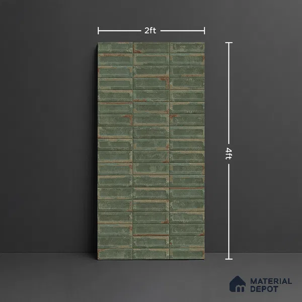 Highlighter Wall Tile TL 07902 H Spoleto Green Decor 4 ft x 2 ft Matte Finish Vitrified Tile - 9 mm | 6 Random Designs | Suitable For Bathroom, Accent/Feature Wall, Dining Area