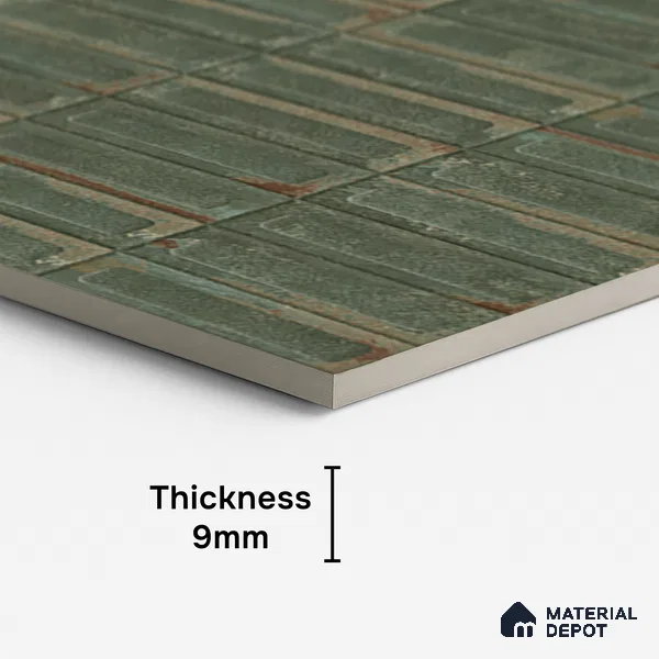Highlighter Wall Tile TL 07902 H Spoleto Green Decor 4 ft x 2 ft Matte Finish Vitrified Tile - 9 mm | 6 Random Designs | Suitable For Bathroom, Accent/Feature Wall, Dining Area