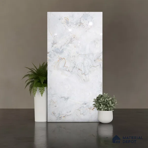 Marble Look Wall Tile TL 10154 B SGH Fantana Blue Endless Glossy 4 ft x 2 ft Glossy Finish Vitrified Tile - 9 mm | Suitable For living Room, Bedroom, Bathroom