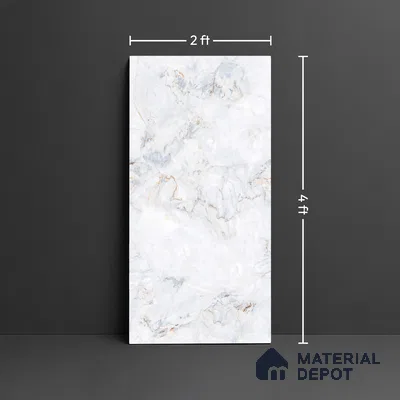 Marble Look Wall Tile TL 10154 B SGH Fantana Blue Endless Glossy 4 ft x 2 ft Glossy Finish Vitrified Tile - 9 mm | Suitable For living Room, Bedroom, Bathroom