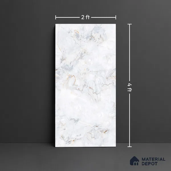 Marble Look Wall Tile TL 10154 B SGH Fantana Blue Endless Glossy 4 ft x 2 ft Glossy Finish Vitrified Tile - 9 mm | Suitable For living Room, Bedroom, Bathroom