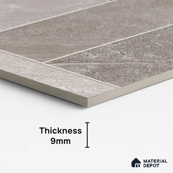 Punch Stone Floor & Wall Tile TL 07947 D Romagna Light Grey 4 ft x 2 ft Matte Finish  Vitrified Tile - 9 mm  | 4 Random Designs | Suitable For living Room, Bedroom, Bathroom