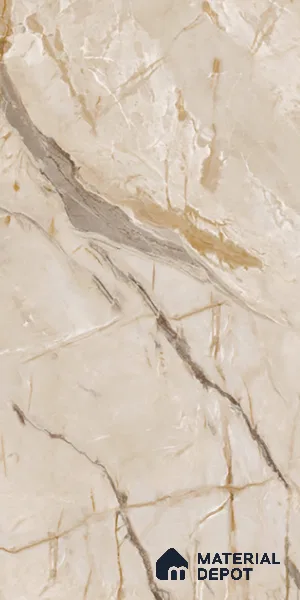 Marble Look Wall Tile TL 10601 SGH Tiaki Crema 4 ft x 2 ft Glue Matte Finish Vitrified Tile - 9 mm | 6 Random Designs | Suitable For living Room, Bedroom, Bathroom