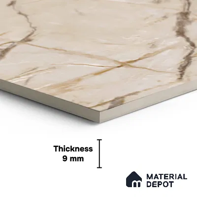 Marble Look Wall Tile TL 10601 SGH Tiaki Crema 4 ft x 2 ft Glue Matte Finish Vitrified Tile - 9 mm | 6 Random Designs | Suitable For living Room, Bedroom, Bathroom