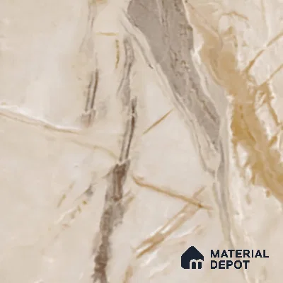 Marble Look Wall Tile TL 10601 SGH Tiaki Crema 4 ft x 2 ft Glue Matte Finish Vitrified Tile - 9 mm | 6 Random Designs | Suitable For living Room, Bedroom, Bathroom