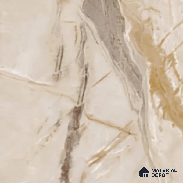 Marble Look Wall Tile TL 10601 SGH Tiaki Crema 4 ft x 2 ft Glue Matte Finish Vitrified Tile - 9 mm | 6 Random Designs | Suitable For living Room, Bedroom, Bathroom