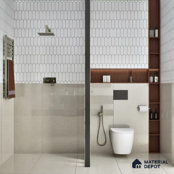 Terrazzo Wall & Floor Tile TL 07480 B Terrazzo Fern 4 ft x 2 ft Glossy Finish Vitrified Tile - 9 mm