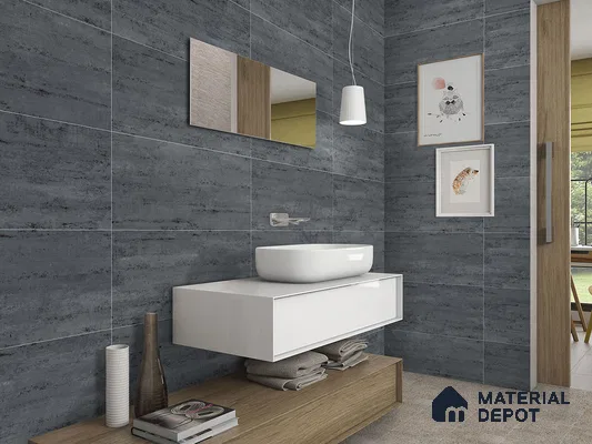 Stone Floor & Wall Tile TL 09196 Filo Azure 4 ft x 2 ft Metox Finish Vitrified Tile - 9 mm | 4 Random Design | Suitable For Living Room, Bedroom, Dining Area