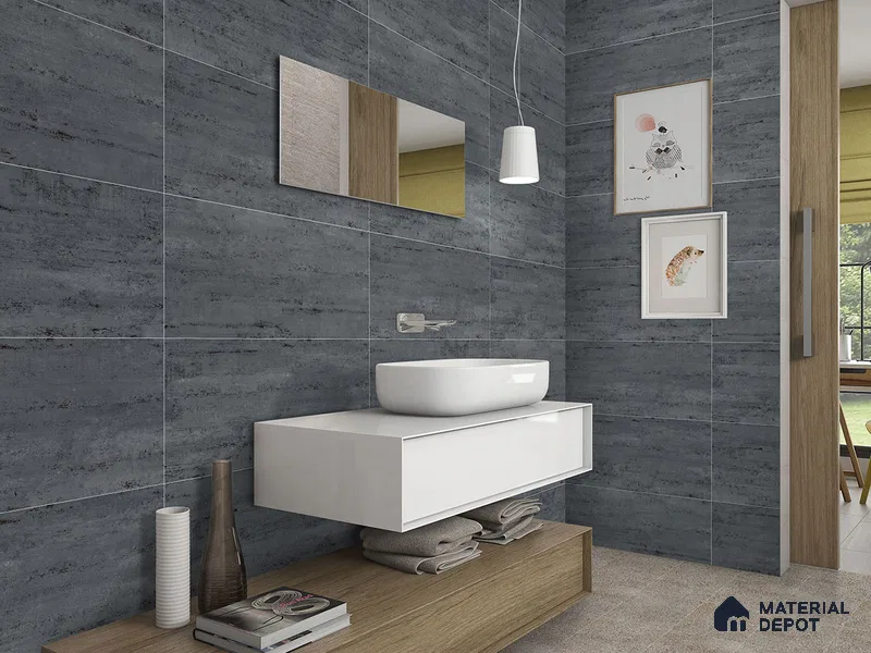 Stone Floor & Wall Tile TL 09196 Filo Azure 4 ft x 2 ft Metox Finish Vitrified Tile - 9 mm | 4 Random Design | Suitable For Living Room, Bedroom, Dining Area
