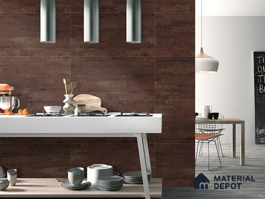 Stone Floor & Wall Tile TL 09197 Filo Rust 4 ft x 2 ft Metox Finish Vitrified Tile - 9 mm | 4 Random Design | Suitable For Living Room, Bedroom, Dining Area