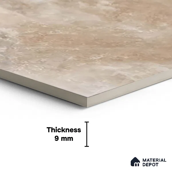 Marble Floor & Wall Tile TL 09340 Livid Beige 4 ft x 2 ft Polished Finish Vitrified Tile - 9 mm | 1 Random Design | Suitable For Living Room, Bedroom, Dining Area