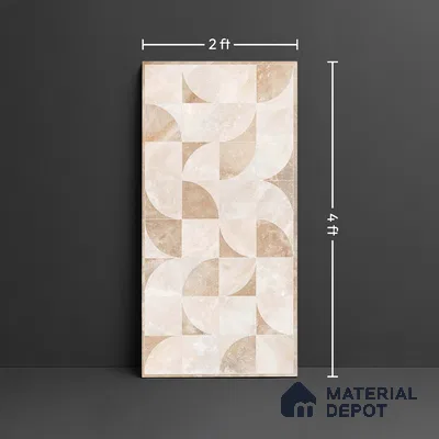 Patterned Wall Tile TL 09339 Livid Crema Decor 4 ft x 2 ft Polished Finish Vitrified Tile - 9 mm | 1 Random Design | Suitable For Living Room, Bedroom, Dining Area