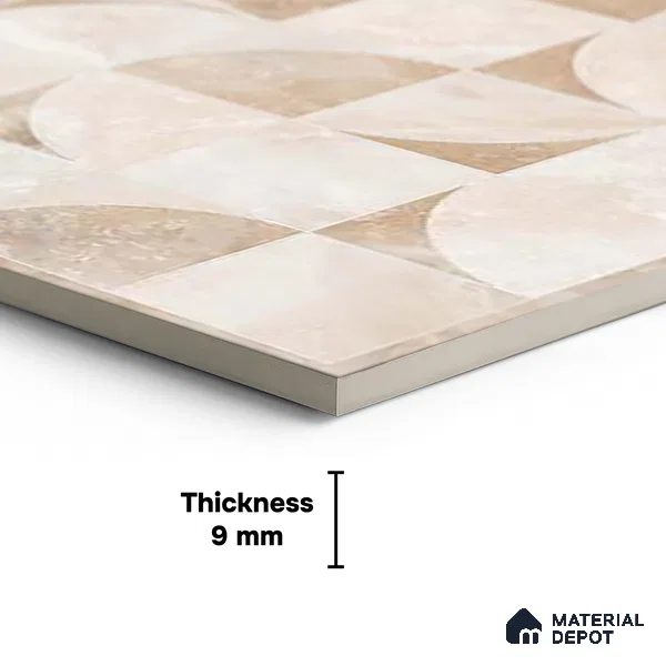 Patterned Wall Tile TL 09339 Livid Crema Decor 4 ft x 2 ft Polished Finish Vitrified Tile - 9 mm | 1 Random Design | Suitable For Living Room, Bedroom, Dining Area