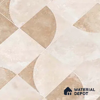 Patterned Wall Tile TL 09339 Livid Crema Decor 4 ft x 2 ft Polished Finish Vitrified Tile - 9 mm | 1 Random Design | Suitable For Living Room, Bedroom, Dining Area