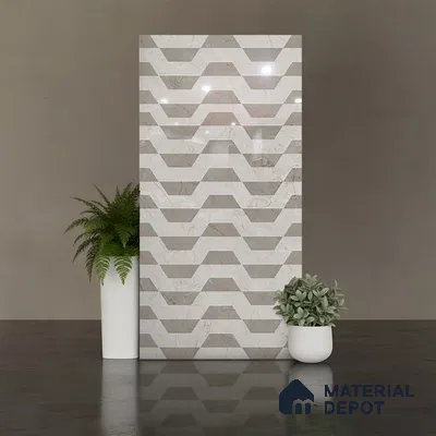 Patterned Floor & Wall Tile TL 09353 Elevate Perla Decore 4 ft x 2 ft Polished Finish Vitrified Tile - 9 mm | 1 Random Design | Suitable For Living Room, Bedroom, Dining Area
