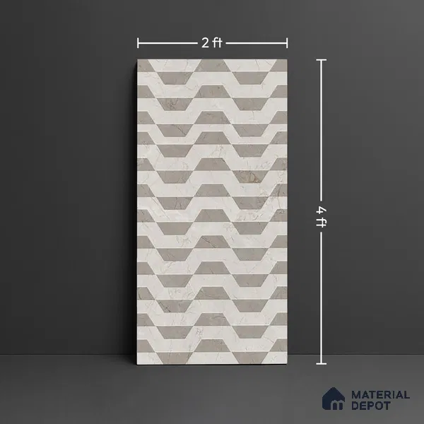 Patterned Floor & Wall Tile TL 09353 Elevate Perla Decore 4 ft x 2 ft Polished Finish Vitrified Tile - 9 mm | 1 Random Design | Suitable For Living Room, Bedroom, Dining Area