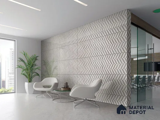 Patterned Wall Tile TL 09334 Euri Grey Decore 4 ft x 2 ft Polished Finish Vitrified Tile - 9 mm | 1 Random Design | Suitable For Living Room, Bedroom, Dining Area