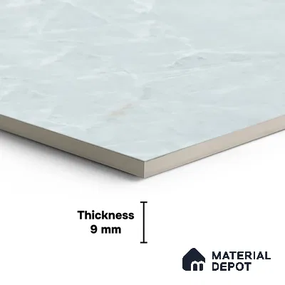 Marble Floor & Wall Tile TL 09349 Moorish Teal 4 ft x 2 ft Polished Finish Vitrified Tile - 9 mm | 3 Random Design | Suitable For Living Room, Bedroom, Dining Area
