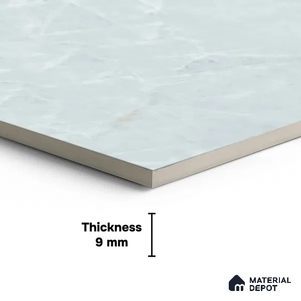 Marble Floor & Wall Tile TL 09349 Moorish Teal 4 ft x 2 ft Polished Finish Vitrified Tile - 9 mm | 3 Random Design | Suitable For Living Room, Bedroom, Dining Area