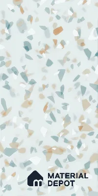 Terrazzo Floor & Wall Tile TL 09354 Carmen Teal 4 ft x 2 ft Polished Finish Vitrified Tile - 9 mm | 4 Random Design | Suitable For Living Room, Bedroom, Dining Area