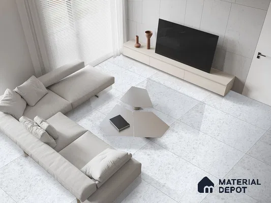 Marble Floor & Wall Tile TL 09350 Barbite Pearl 4 ft x 2 ft Polished Finish Vitrified Tile - 9 mm | 6 Random Design | Suitable For Living Room, Bedroom, Dining Area