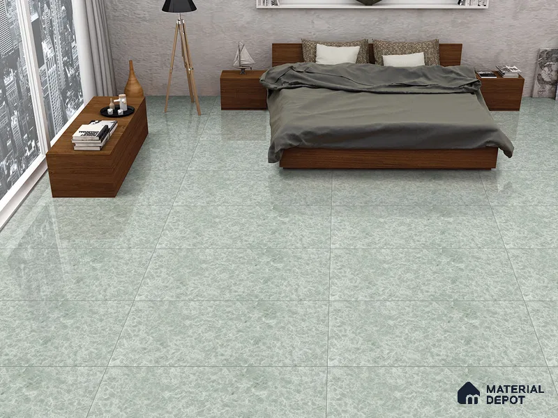 Marble Floor & Wall Tile TL 09351 Barbite Teal 4 ft x 2 ft Polished Finish Vitrified Tile - 9 mm | 6 Random Design | Suitable For Living Room, Bedroom, Dining Area