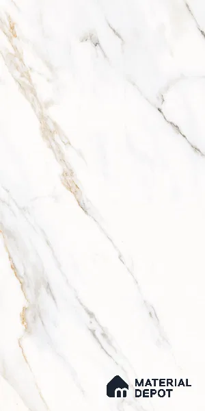 Marble Floor & Wall Tile TL 09336 Alabaster White 4 ft x 2 ft Polished Finish Vitrified Tile - 9 mm | 7 Random Design | Suitable For Living Room, Bedroom, Dining Area