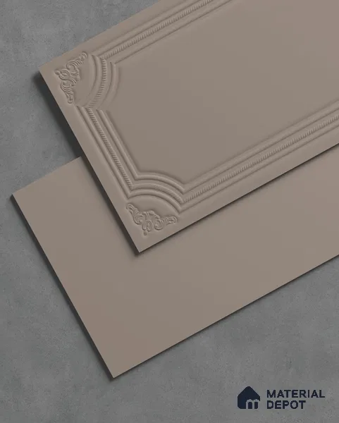 Photo Frame Punch Wall Tile TL 13318 E Essential Greige Smoke 4 ft x 2 ft Punch Matte Finish Full Body Vitrified Tile - 9 mm | Suitable For Foyer, Accent/Feature Wall, Bedroom