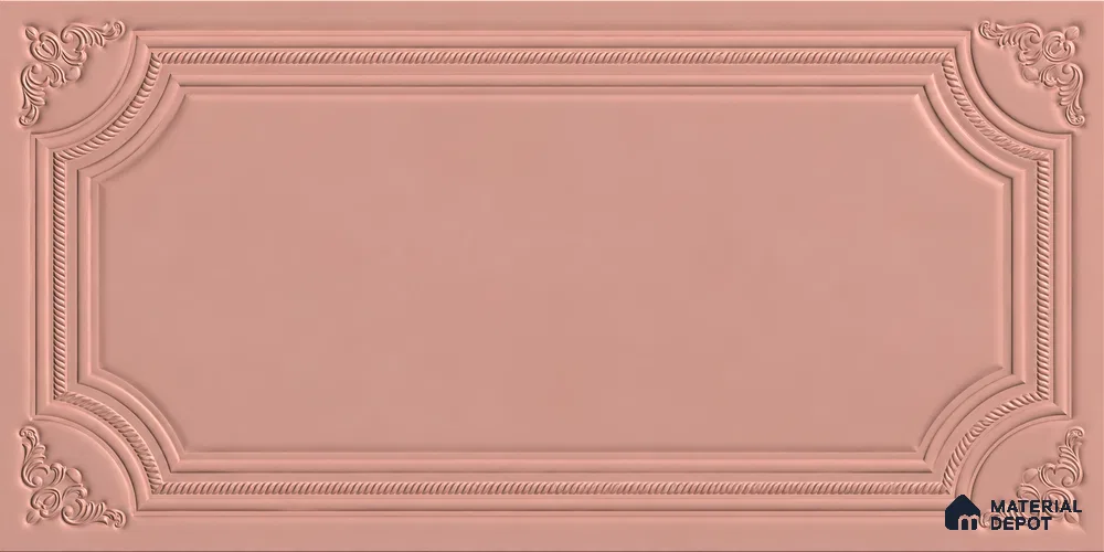 Photo Frame Punch Wall Tile TL 13318 F Masterpiece Rose Clay 4 ft x 2 ft Punch Matte Finish Full Body Vitrified Tile - 9 mm | Suitable For Foyer, Accent/Feature Wall, Bedroom